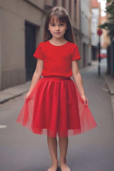 MYADA Birthday Party Leisure Special Show Tutu Skirt T-Shirt Combination