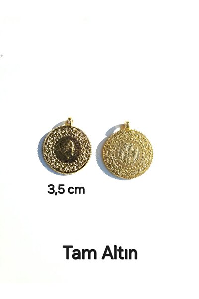 LE&DA Accessory Altın Kaplama Tarihli Kulplu Madalyon *Tam 1 Adet (Gerçek altın değildir)