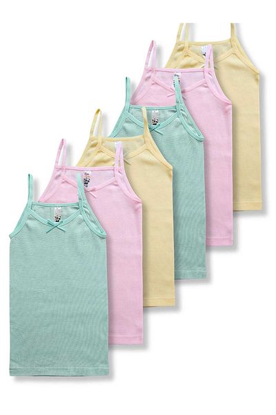 GizaKids 100% Cotton Girl's Athlete Undershirt Underwear Set of 6