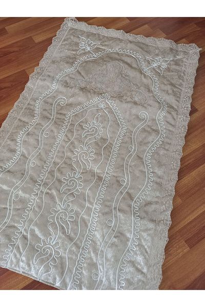 CONSTRAİN French Guipure Velvet Dowry Holder - Bride and Groom Prayer Mat - Large Size
