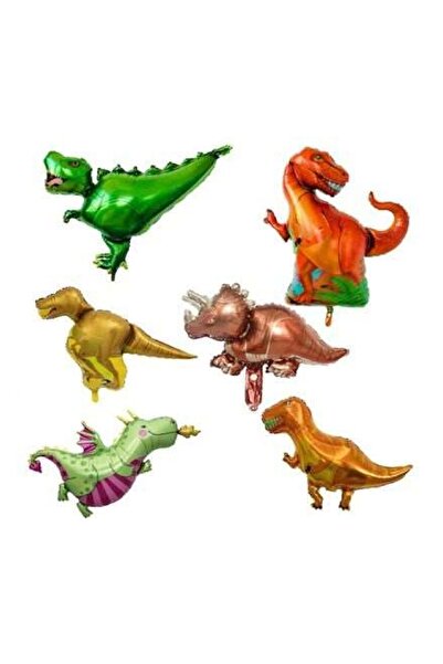 Generic Brand Dinosaur Animals Foil Balloon Set (35 cm) 6 Pieces