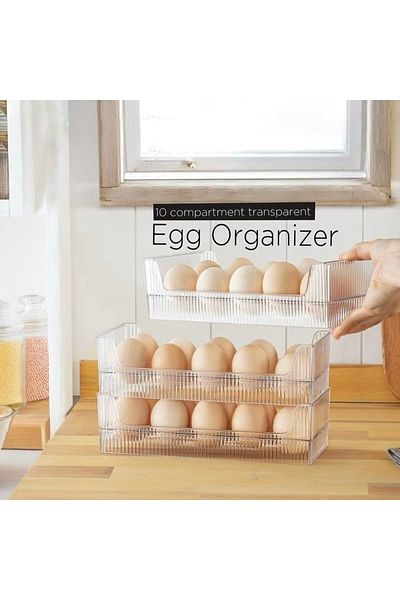 MYSTERİO BUTİK 10 Compartment Egg Organizer/Refrigerator Organizer/Organizer