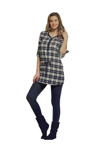 Blackspade 5527- Women's Tights Pajama Set - Navy Blue