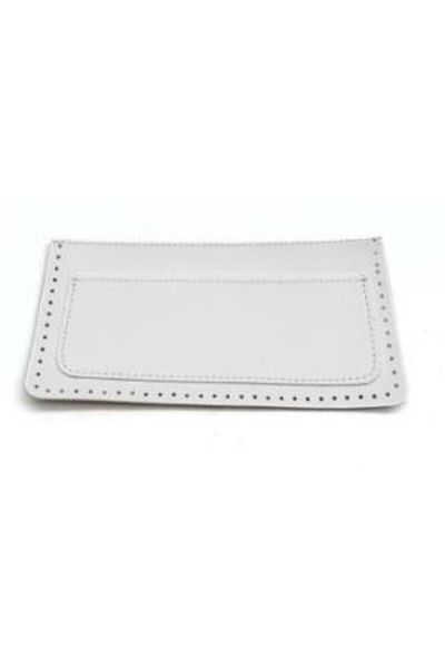 angel çanta aksesuar White Faux Leather Pocket Angel Bag Accessory - 22X11 cm