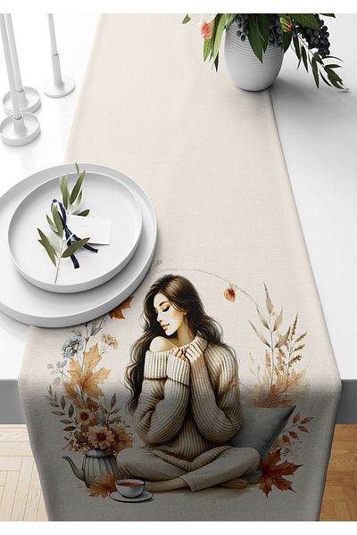 Bertille Home Autumn Series - 140x40 cm Digital Printed Runner (Halloween Autumn)