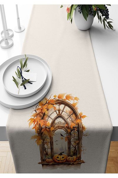 Bertille Home Autumn Series 140X40 cm Digital Printed Runner (Halloween Autumn)