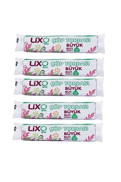 ChicAura Large Size Garbage Bag 65 x 80 cm 10 Pieces Roll x 5 Pack = 50 Pieces (Blue)