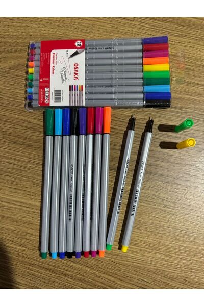Faber Castell 1425 Tükenmez Kalem 10 Renk +  Fineliner Kalem 10 Renk