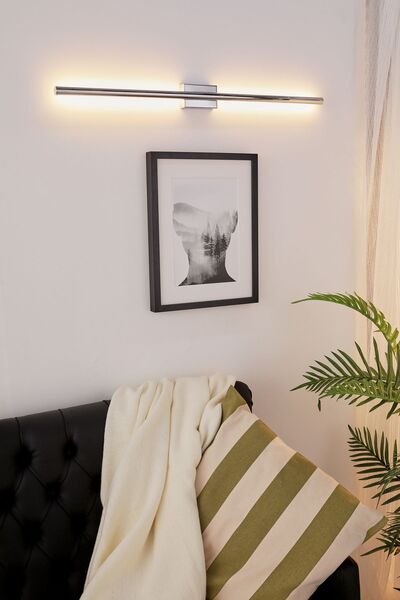 Home Pilli Aplik Tablo Aydınlatma Ayna Üstü Aplik Dekoratif Aydınlatma Kumandalı 3000K Gün Işığı 60cm