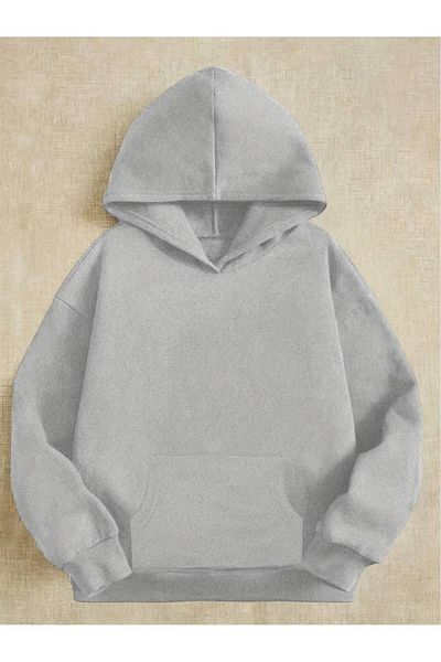 Keywest Детски - I'm Not Short Printed, голям зимен суичър, 3 нишки, 100% памук, качулка