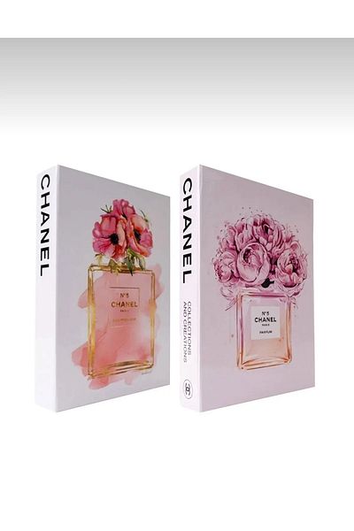 PEARLESS LOVE Διακοσμητικό Βιβλίο Look Box Σετ 2 Ροζ