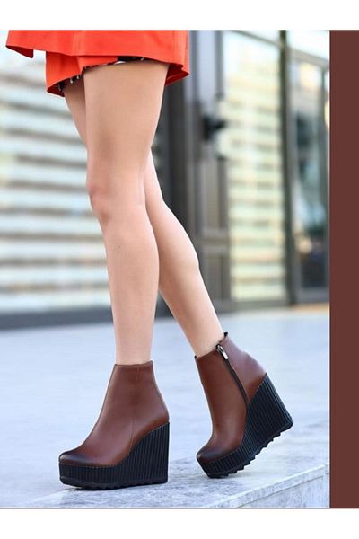 POLO PRESTIGE Γυναικείες μπότες Imposing Tan Skin Platform