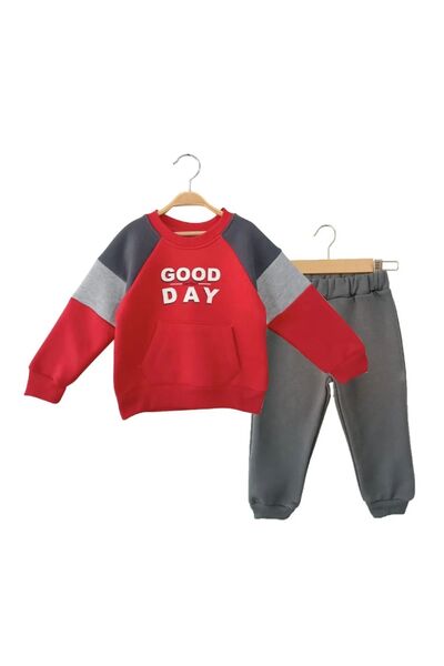 c.c.l. coccolin kids baby clup Σετ φόρμας για αγόρια με στάμπα Good Day