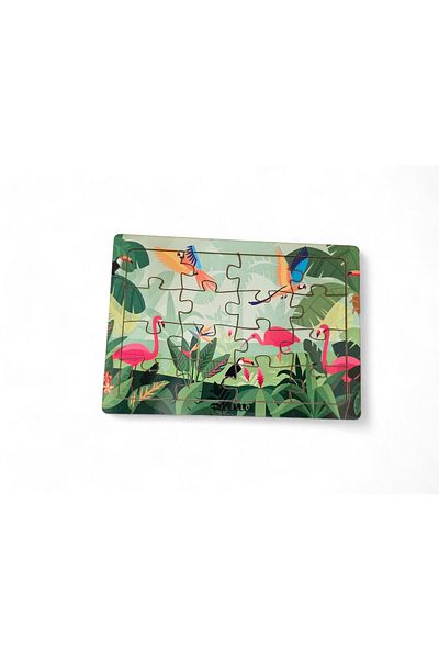Fizello Flamingos 16 Piece Educational and Informative Wooden Kids Puzzle Montessori & Jigsaw Puzzle Baby Kids Toy