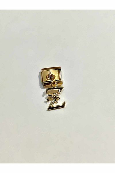 AseLJewellery Z Letter Italian Charm - Flexible Bracelet, Gold Astronaut Detailed