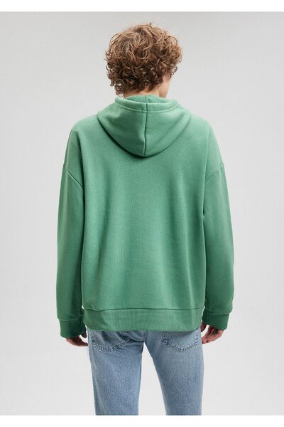 Mavi Logo Baskılı Kapüşonlu Yeşil Sweatshirt 067149-35388