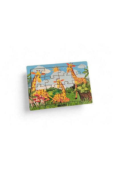 Fizello Giraffes 16 Pieces Educational Learning Wooden Kids Puzzle Montessori Jigsaw Baby Children Toy