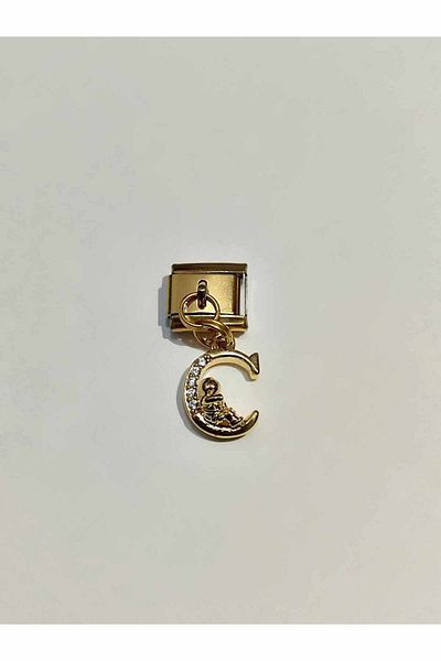 AseLJewellery Letter C Italian Charm - Flexible Bracelet and Astronaut Detail