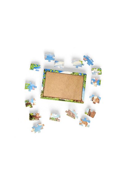 Fizello Rabbits 16 Pieces Educational Learning Wooden Kids Puzzle Montessori Jigsaw Baby Children Toy