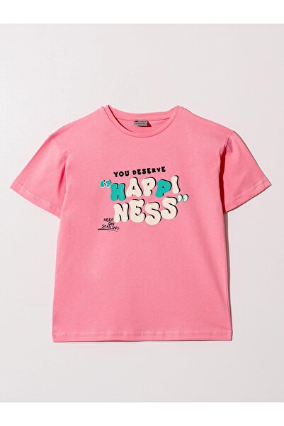 Mışıl Kids ЩАСТИЕ, КОЕТО ЗАСЛУЖАВАТЕ Тениска с щампи за момичета