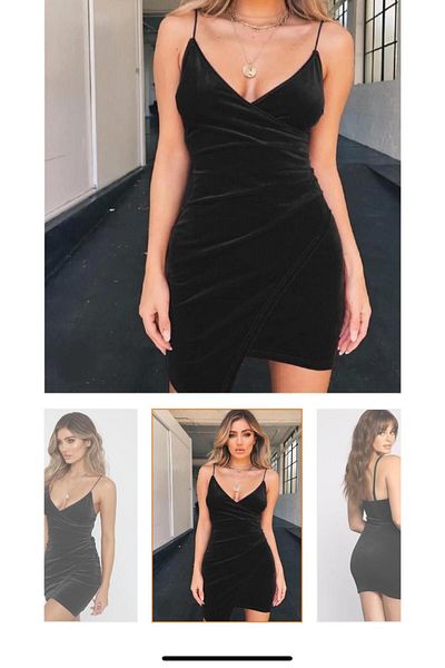 sozan rochie de catifea cu bretele negre cu guler dublu Emr-070