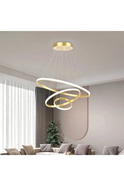PeraTeknoloji Led Avize Sarkit Gold 3renk Mosul 60 Cm