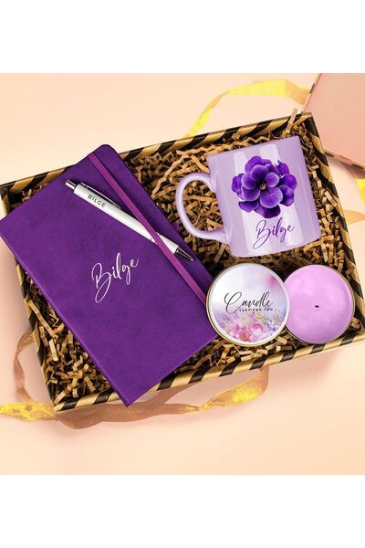 EJOYA Kişiye Özel Defter Kalem & Kupa & Mum Hediye Kutusu 113090