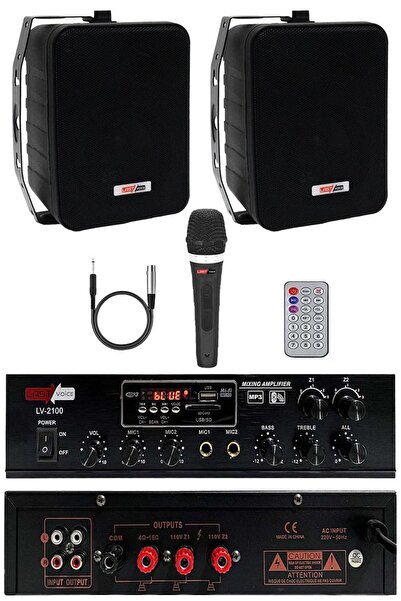 Midex Lastvoice Black Soft Paket-1 Hoparlör Anfi Mikrofon Mağaza Ses Sistemi Seti