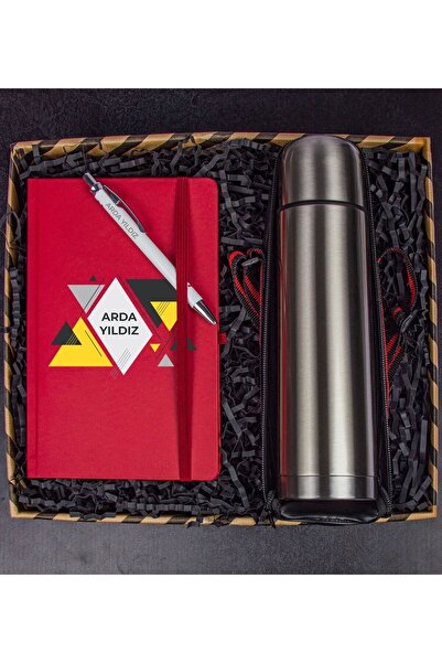 EJOYA Kişiye Özel Tasarım Defter Kalem & Deri Kılıflı Termos Hediye Kutusu 111544