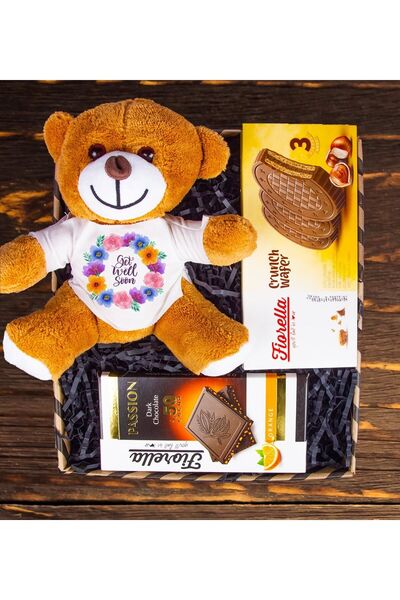 EJOYA Kişiye Özel Isimli Peluş Ayıcık Geçmiş Olsun Hediye Kutusu 111638