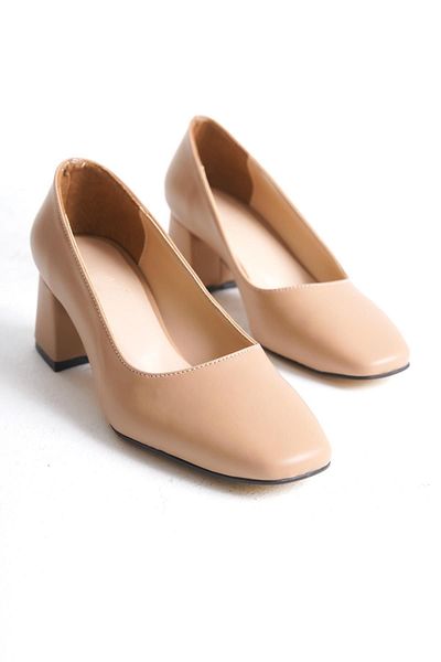 CZ London Pantofi de damă, clasici, cu toc din piele naturală - Casual cu vârful tocit