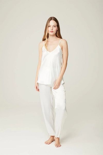 Loremp Satin Bustier Pants Jennifer Set of 2 Ecru