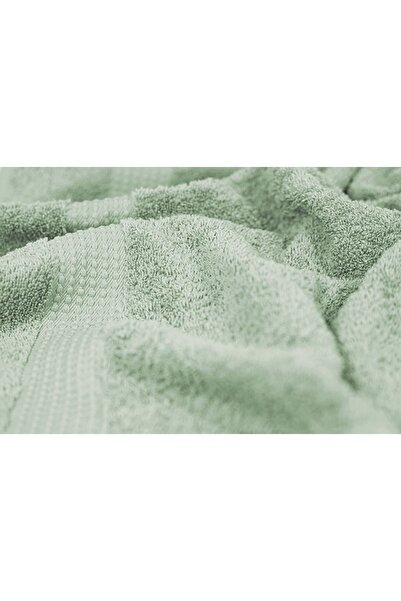 MAURAHOME Tomurcuk %100 Pamuk 6'lı Banyo Ve El Havlu Seti | 2'li 70x140cm Ve 4'lü 50x100cm | Buz Yeşili