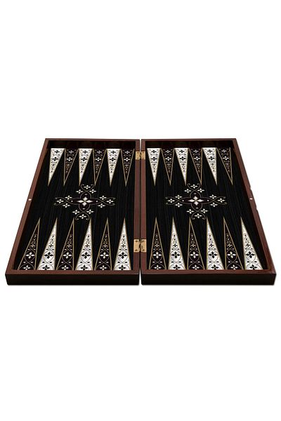 Alpsan Lotus Antique Mine Star Backgammon - Large Size