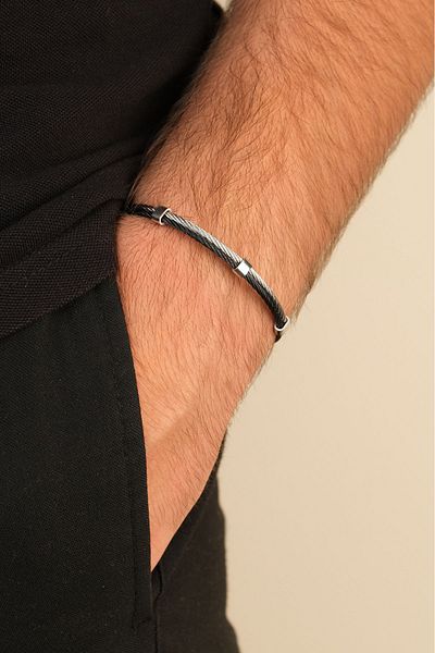 Jack Ferrero Steel / Leather - Original Men's Bracelet