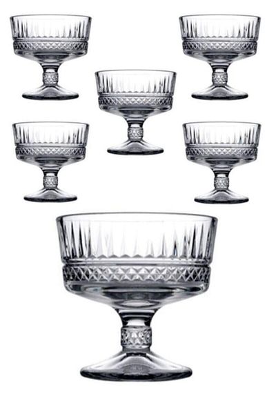 Paşabahçe 51749 12-Piece Flat Elysia Ice Cream Set