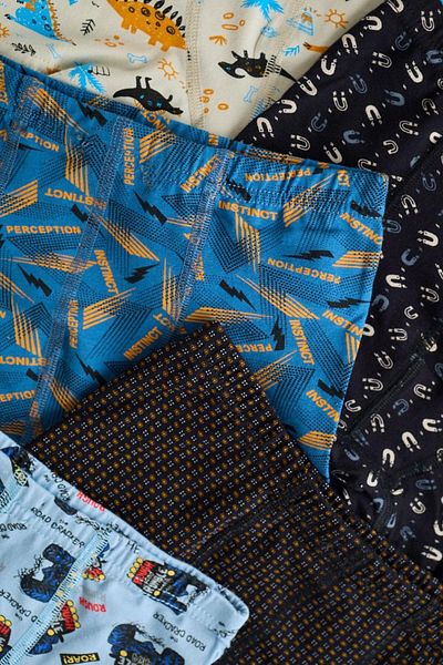 BİYOTEKS Bi̇yo Ki̇ds Boy 5 Boxers with Dinosaur Pattern