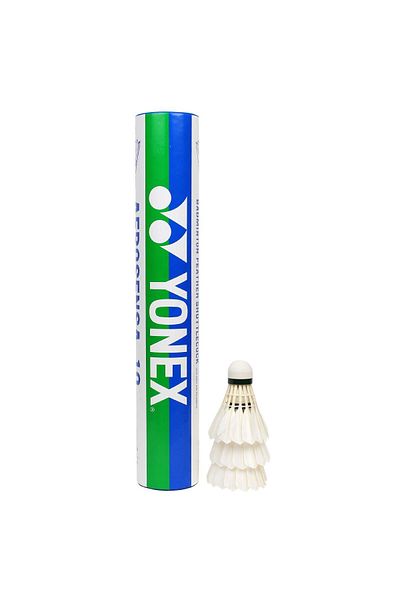 YONEX Aerosena 10 Feather Badminton Shuttlecocks (White, Medium Speed)  | Goose Feather | Solid Cork