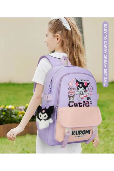 seyuse Kuromi Waterproof Large Capacity Primary School Junior High School Backpack Korean Style Bag