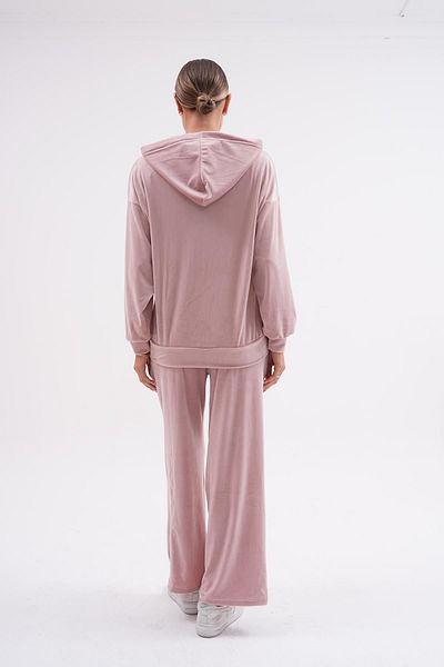 WestBound Γυναικείο Σετ Φούτερ Soft Velvet Palazzo Leg Butterfly Printed PUDRA