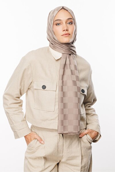 Mooncorn Μεταξένιο ζακάρ σάλι με σχέδιο βιζόν