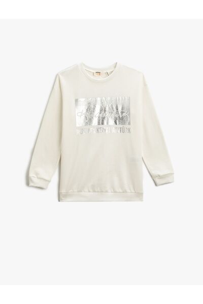 Koton Bedrucktes Sweatshirt aus Baumwolle mit Atatürk-Signatur