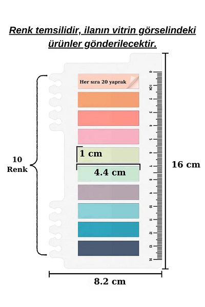 Para Todos Transparent 10-Color Post-It Adhesive Note Paper Post-It Bookmark Postit 200 Sheets Sticker