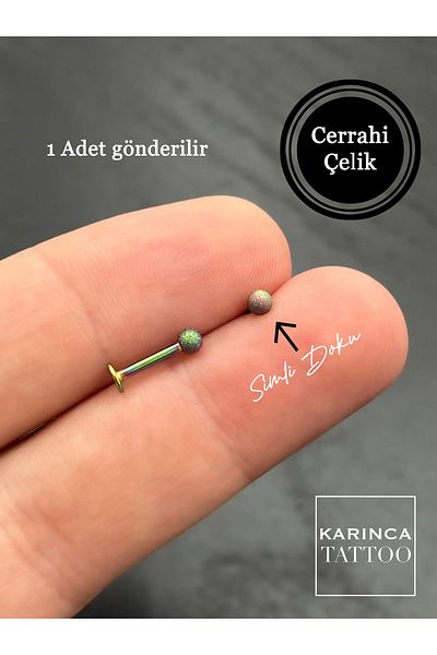 Karınca Piercing 8 mm Rainbow Rainbow Color Glitter Labret Conch Ear Lip Cartilage Tragus Piercing