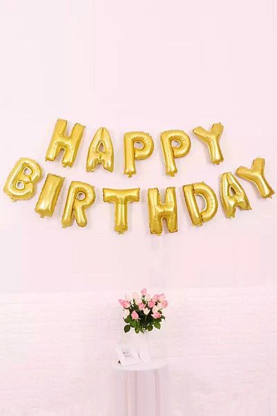 Le Mabelle Gold Happy Birthday Foil Balloon Set