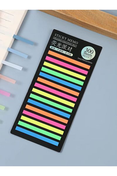 Para Todos Transparent Colored Short Strip Post It Adhesive Note Paper Post-It Bookmark Postit 300 Sheets Sticker