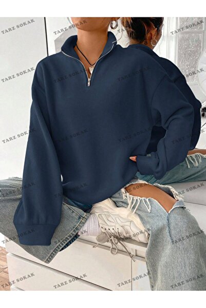 Adrift Y2K Жіночий світшот - Напівзастібка-блискавка KOD1326