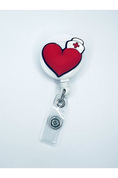 odaburada Heart Figured Yoyo Name Badge Holder