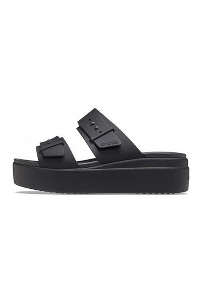 Crocs Black Women's Brooklyn Sandal Low Wedge