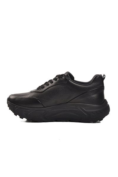 MARCOMEN 152-20225 Black-Black Floter Genuine Leather Men's Casual Shoes